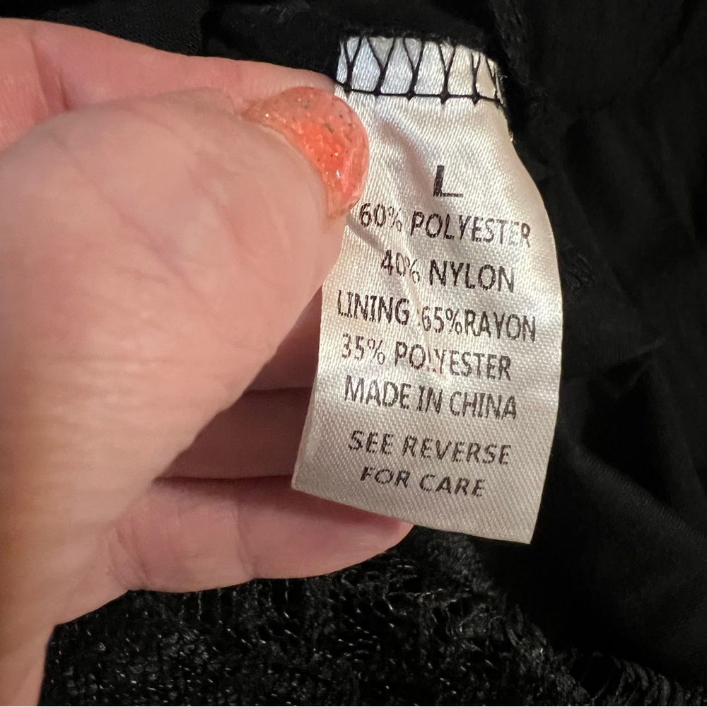 NWT Designer Chloe Dao Black Lace Halter Dress Eyelash Lace Buttons Zipper Large - Picture 9 of 15